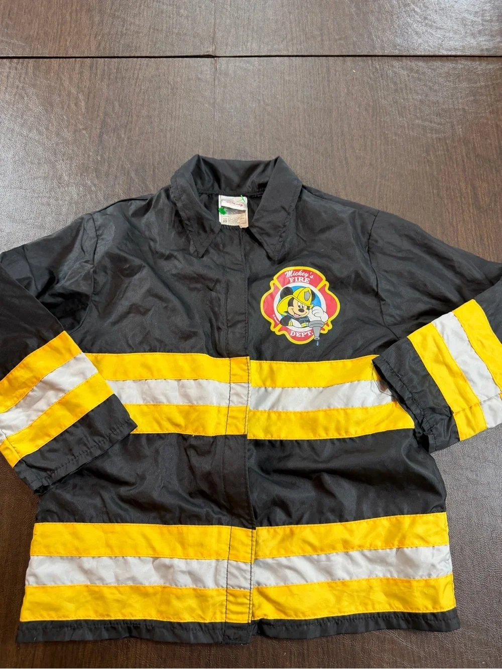 Disney Mickey Mouse Black & Yellow Firefighter Costume with Hat Sz XS